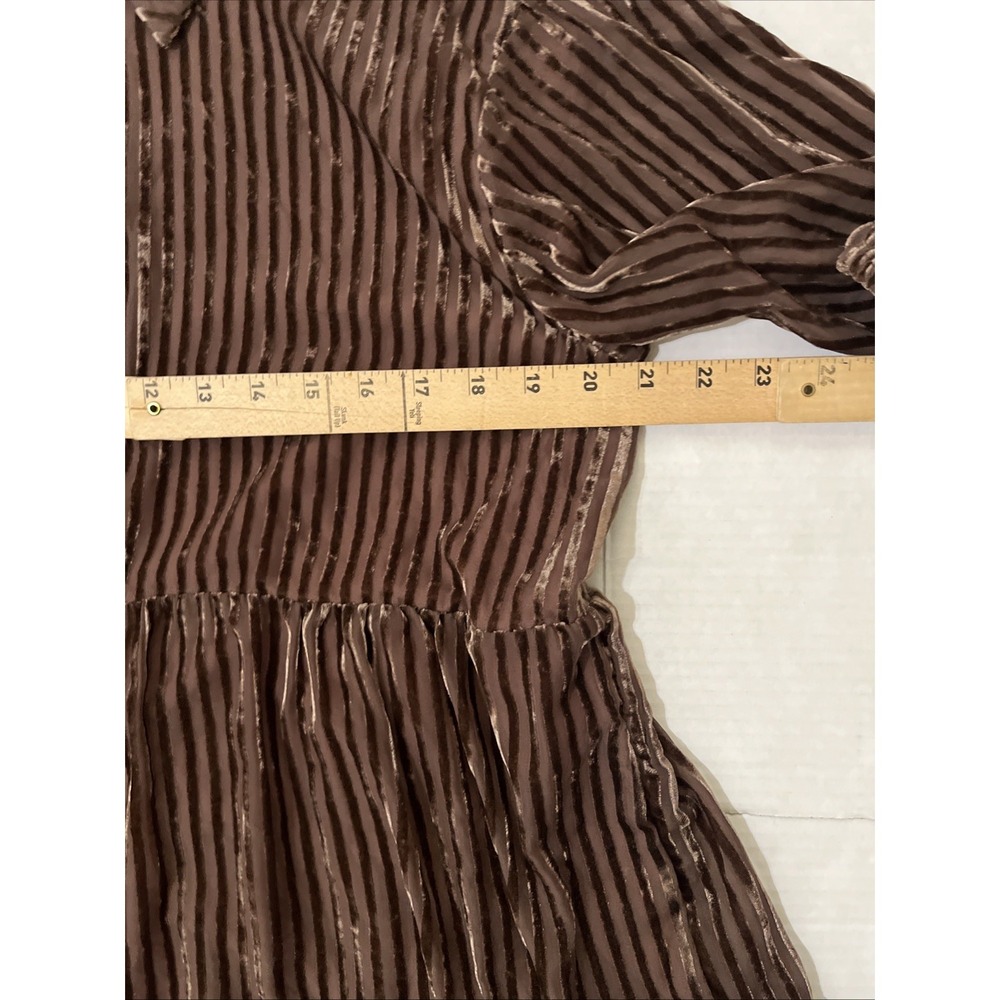 Anthropologie Maeve The Bettina Tiered Shirt Dress Mini Corduroy Edition Brown L - Picture 7 of 13